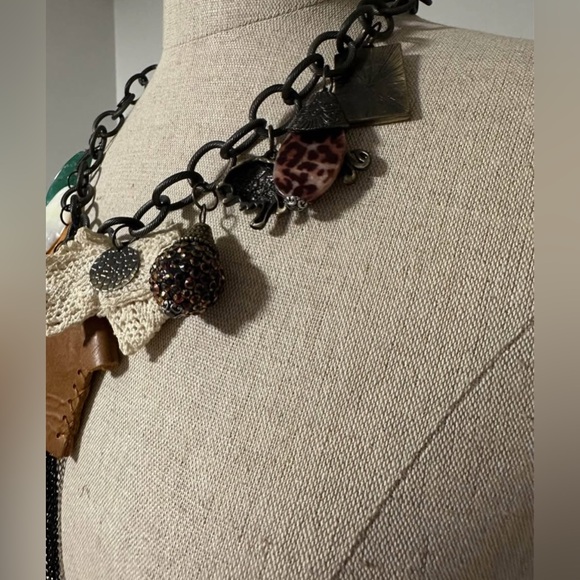 Unique Multicolor Statement Necklace - Picture 2 of 4